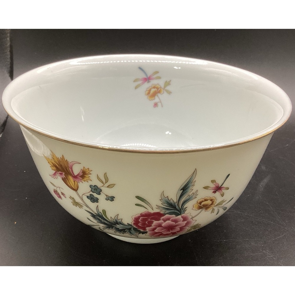 1981 Avon American Heirloom Independence Day Bowl USA Floral Motif 6" Diameter